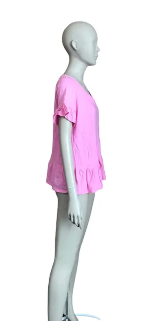 Pink Ruffle Short Sleeve Top thumbnail 3