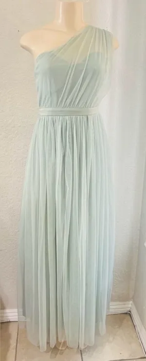 Anaya with love One-Shoulder Maxi dress Tulle Gown in Sage Green Size 4 EUC thumbnail 1