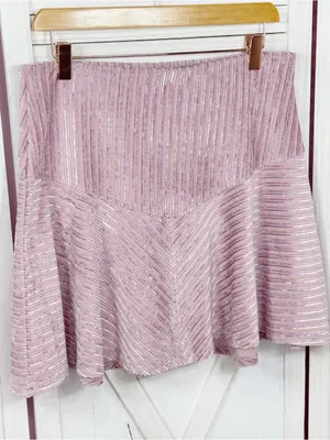 Free People Camden Velour Corduroy Skater Mini Skirt Pink Large Ballet Fairy thumbnail 7