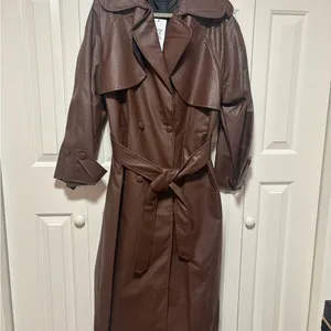 Chocolate Brown Trench Coat thumbnail 2