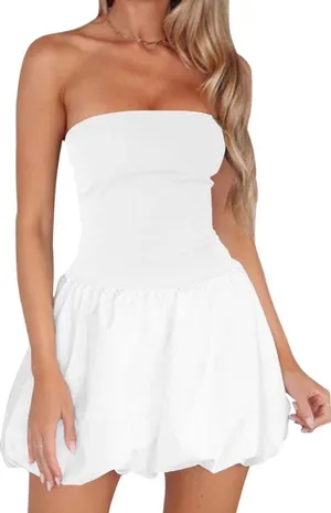 Amazon White Bubble Dress - Graduation Mini Dress thumbnail 1