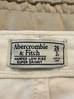 Abercrombie & Fitch Harper Low Rise Super Skinny Denim Jeans 26 White Stretch thumbnail 3