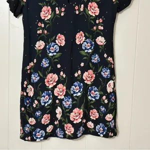 Abercrombie & Fitch Black Floral Mini Dress S Short Sleeve A-Line Cottagecore thumbnail 6