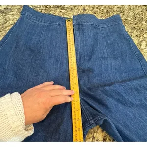 Pilcro Gaucho Pants Denim Jeans High Rise Wide Leg Cropped Size 32 - 16" Inseam thumbnail 8