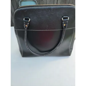 Kate Spade Black Leather Tote With Zip Front Pocket thumbnail 2