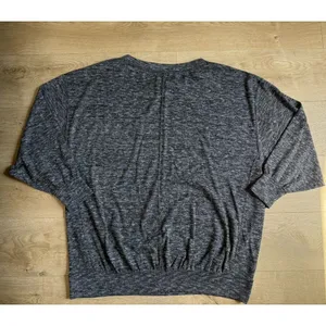 EUC Free People WE THE FREE black gray heathered oversized sweater size L thumbnail 2