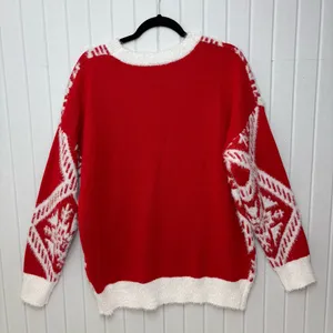 HOLIDAY TIME Red "Merry Christmas" Christmas Ugly‎ Sweater Size L NEW thumbnail 4