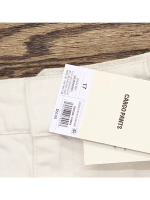Woolrich X TGT Mid-Rise Barrel Leg Cargo Denim Jean Pants Cream Off White 17 thumbnail 7