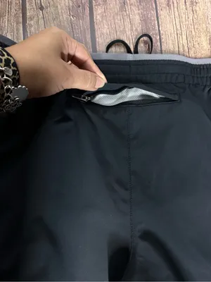 Nike Black Athletic Shorts with White Swoosh thumbnail 3