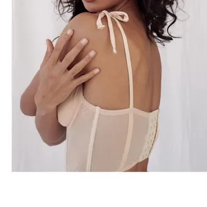 Kat The Label Femme Bustier Top Womens S Beige Tie Straps‎ Flirty Chic Coquette thumbnail 4