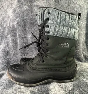 The North Face ThermoBall Insulated Winter Boots – Women’s 9.5 – Black/Grey thumbnail 1