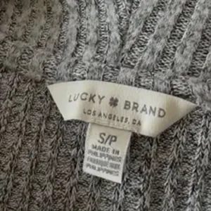 Lucky Brand Heather Grey Bonne Chance Hi-Low Ribbed Mock Cowl Neck Sweater thumbnail 4