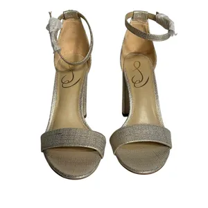 Sam Edelman Yaro Gold Metallic‎ Glitter Ankle Strap Block Heels Women's Size 6M thumbnail 2