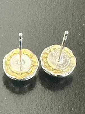 Silver Tone Black Crystal Stud Earrings thumbnail 4