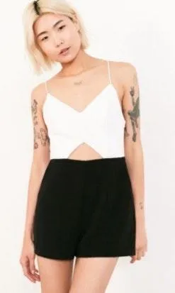Urban Outfitters Strappy Cutout Colorblock Romper thumbnail 1