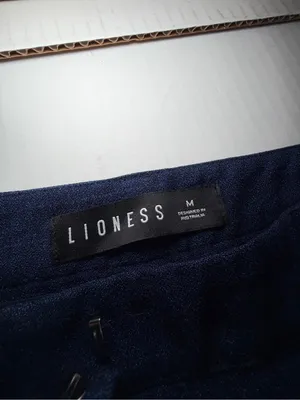 Lioness Navy Pinstripe Wide Leg Trousers thumbnail 2