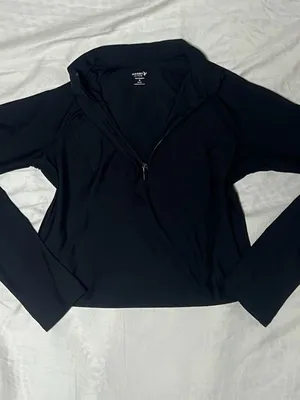 Old Navy Active Powersoft Black Quarter Zip Workout Top M Athleisure thumbnail 3