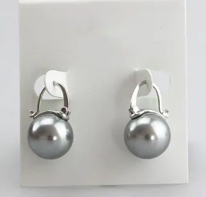 New Fashion Simple Grey Pearl Dangle Drop Earrings For Women thumbnail 3