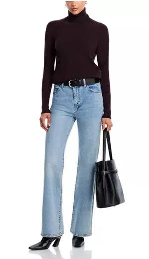 AQUA Cashmere Turtleneck Sweater thumbnail 2