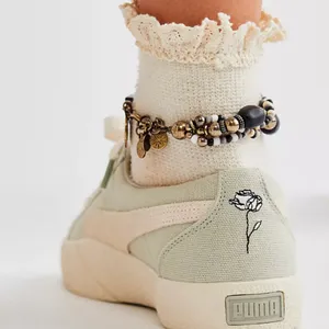 NWT Free People Beloved Waffle Knit Ankle Socks Gray Grey 1 Pair thumbnail 7