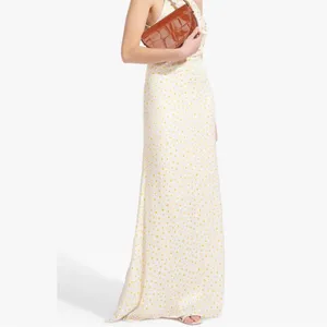 NWOT STAUD Coastal Daisy Ruched Halter Maxi Dress in Yellow thumbnail 9