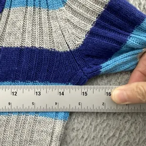 NWT Aeropostale Striped V Neck Knit‎ Sweater Angora Rabbit Retro Y2K Women Small thumbnail 5