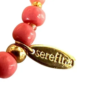 Anthropologie Serefina pink yellow beaded stretchy bracelet thumbnail 8