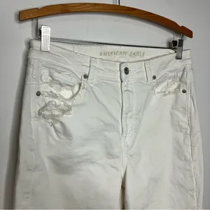American Eagle‎ Outfitters white Mom Straight Jeans size 10 thumbnail 5