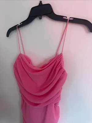 Hello Molly ruched mini dress blush pink color thumbnail 4