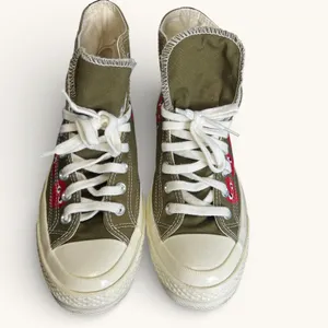 CDG Play Converse Chuck 70 Multi Heart Olive High Mens 7 Womens 9 Green Sneakers thumbnail 5