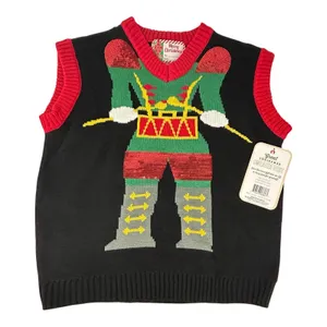 Great Christmas Ugly Sweater Vest Elf Body Mens Small Holiday Festive Merry NWT thumbnail 7
