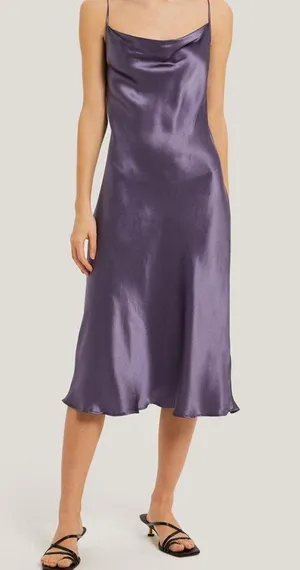 Reformation Lilac Purple Silk Midi Dress thumbnail 1