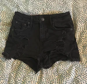Aeropostale Black Jean Shorts thumbnail 1