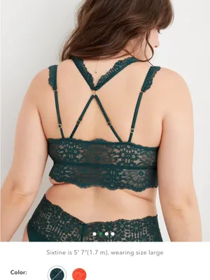 Aerie Bralette XL Black Lace Strappy Racerback Wireless Pullover Bra thumbnail 13