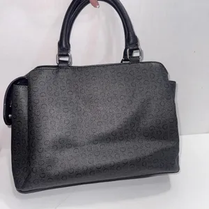 Y2K GUESS Black Monogram‎ Old Money Classic Designer Chic Satchel Purse Bag thumbnail 14