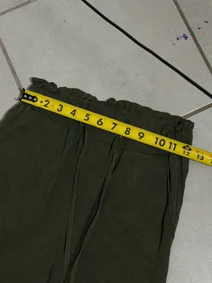 Zara Women Elastic Waist Preppy Olive Green Drawstring Jogger‎ Pants size S thumbnail 7