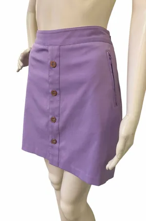 Lavender Button Pocket Mini Skirt Purple Size XS thumbnail 1