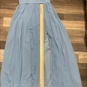 Azazie Light Blue‎ Satin Dress thumbnail 4