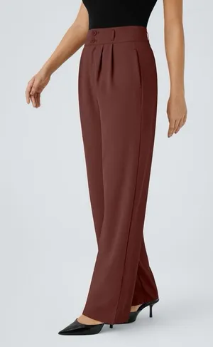 Halara NWT Flex™ High Waisted Zipper Pocket Shirred Straight Leg Work Pant - M thumbnail 1