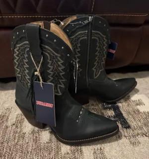 Durango Dark Heeled Boots with Fringe Size 7 thumbnail 2
