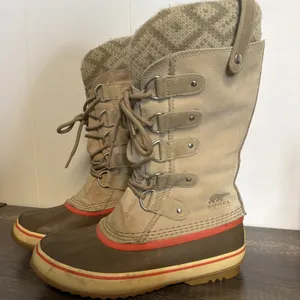 Women's Sorel Size 7 Joan Of Arctic Knit Winter Boots Waterproof Tall thumbnail 2