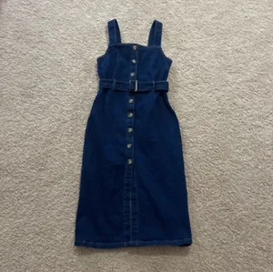 H&M dark denim midi dress. S thumbnail 6