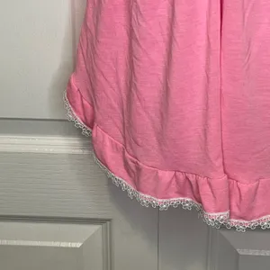 Victoria’s Secret Babydoll Pajama Tank Top Bubblegum Pink With Off White Daisy Coquette Lace Medium thumbnail 4