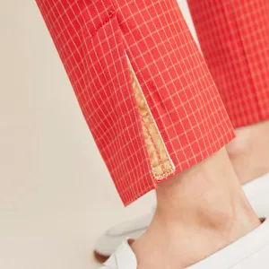 Anthropologie The Essential Slim Trousers Pants Trouser Orange Red Women’s 4 thumbnail 3