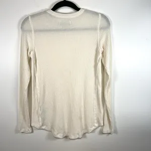 Abercrombie Fitch‎ Soft A&F Cozy Women's Ivory Long Sleeve Tunic Top Women Sz XS thumbnail 7