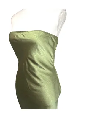 SNDYS Angelina Neck Tie Maxi Dress in Olive XXSmall as-is Womens Satin Long Gown thumbnail 6