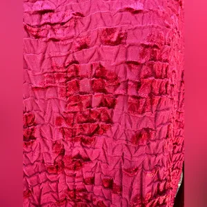 Rafael Textured Crinkle Velvet Floral Top XL Deep Red‎ Long Sleeve Blouse thumbnail 11