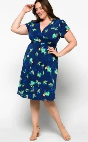 NEW Stitch Fix Donna Morgan Donna Morgan Floral Faux Wrap Dress Women’s 18W thumbnail 1