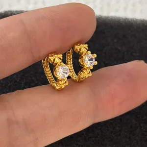 13mm CZ Small Hoop Earrings for Men Women Hip Hop Punk Streetwear Unisex Earring thumbnail 5