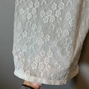 Elle White Floral Lace Camisole Tank Top Adjustable Straps Women's Medium thumbnail 6